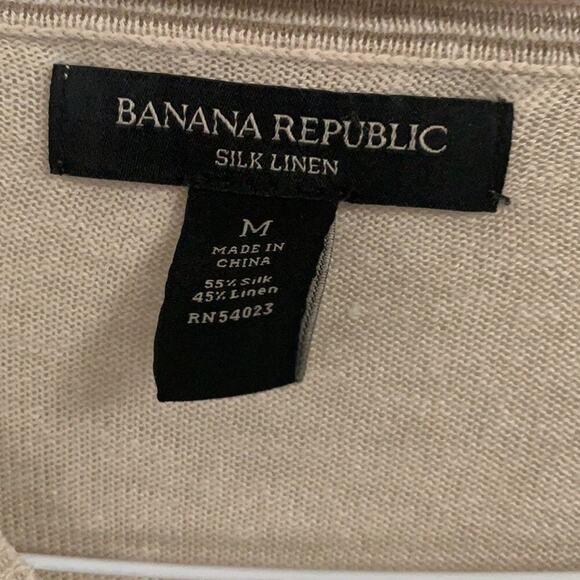 BANANA REPUBLIC SILK‎ BLEND V NECK SWEATER SZ M - Picture 4 of 6